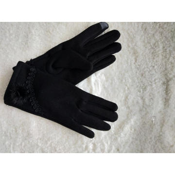 ladies touch screen fabric knmiiting glove wheatear tail
